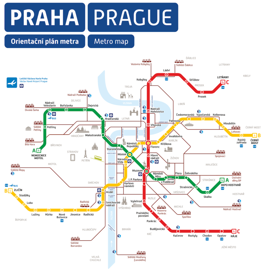 Plan du metro de Prague